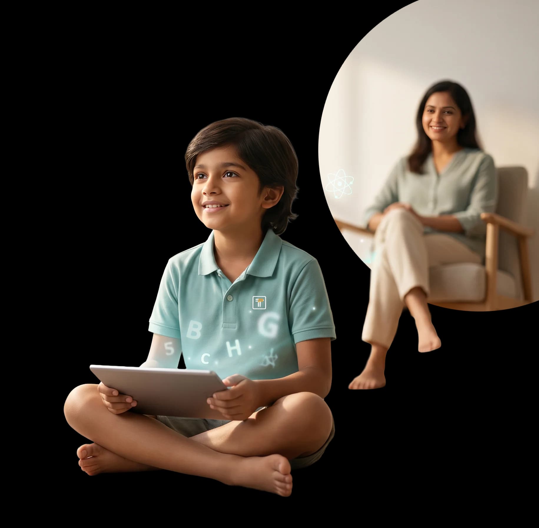 student with desktop