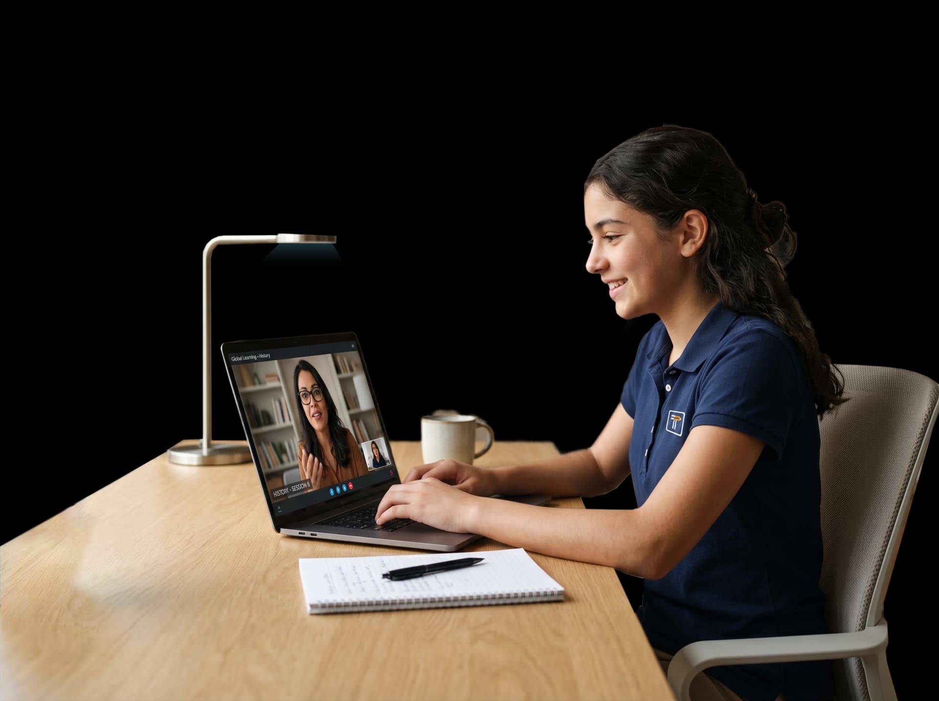 Student taking 1-on-1 online tutoring class