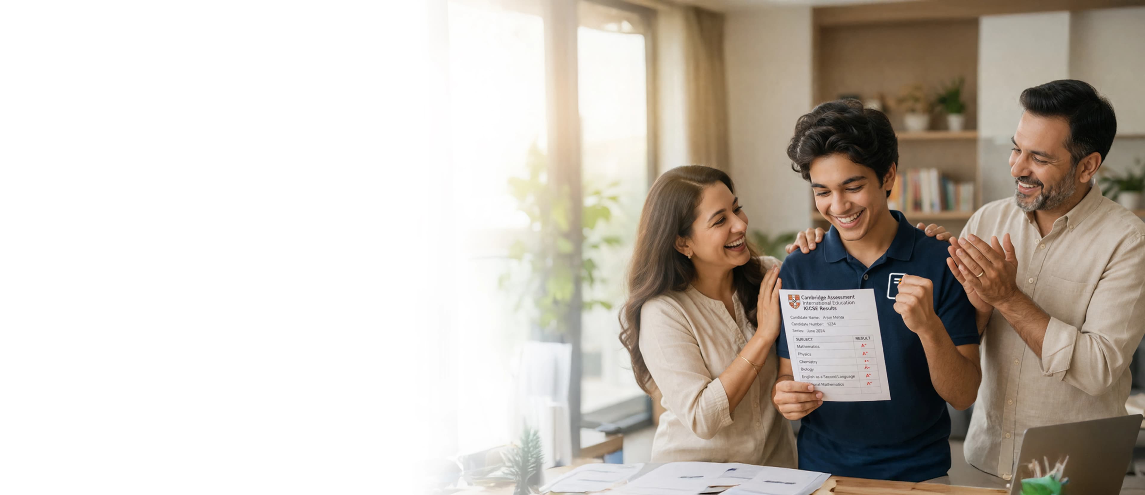 UK Curriculum Online Tutoring for Grades 4–12 in Math, Science & English with Expert 1-on-1 and Small Batch Classes, helping Teenage Students Celebrate Their Results with Parents through TUTRAIN.